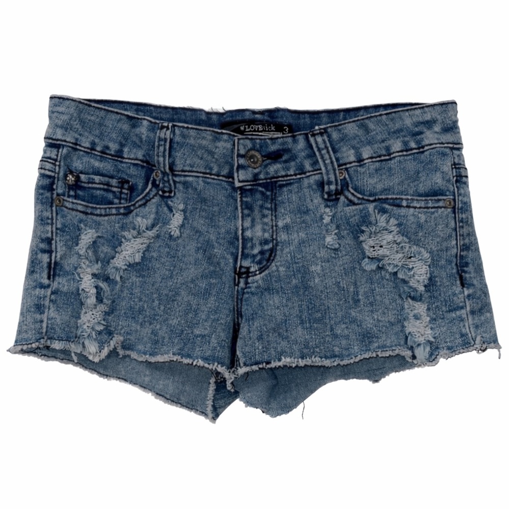 Lovesick Distressed Blue Jean Shorts #3